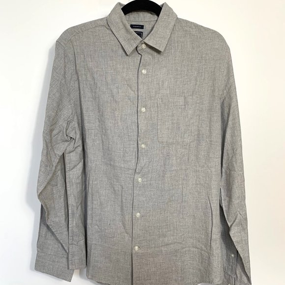 Gap NWT Standard Fit Gray Brushed Button Down Shirt Size Medium - Picture 7 of 9